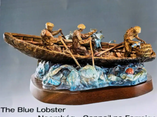 The Blue Lobster Naomh&oacute;g sculpture by Liam O'Neill