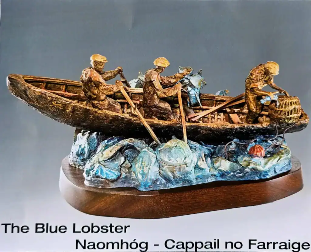 The Blue Lobster Naomh&oacute;g sculpture by Liam O'Neill