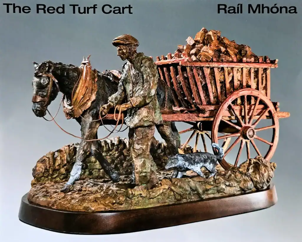 The Red Cart sculpture by Liam O'Neill